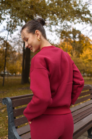 Bordo Sweatshirt & Palazzo Set
