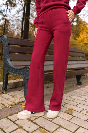 Bordo Sweatshirt & Palazzo Set