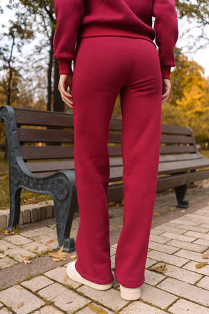 Bordo Sweatshirt & Palazzo Set