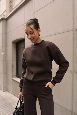 Chocolate Sweatshirt & Palazzo Set