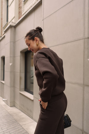 Chocolate Sweatshirt & Palazzo Set