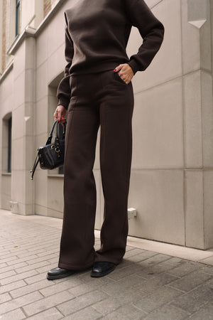 Chocolate Sweatshirt & Palazzo Set