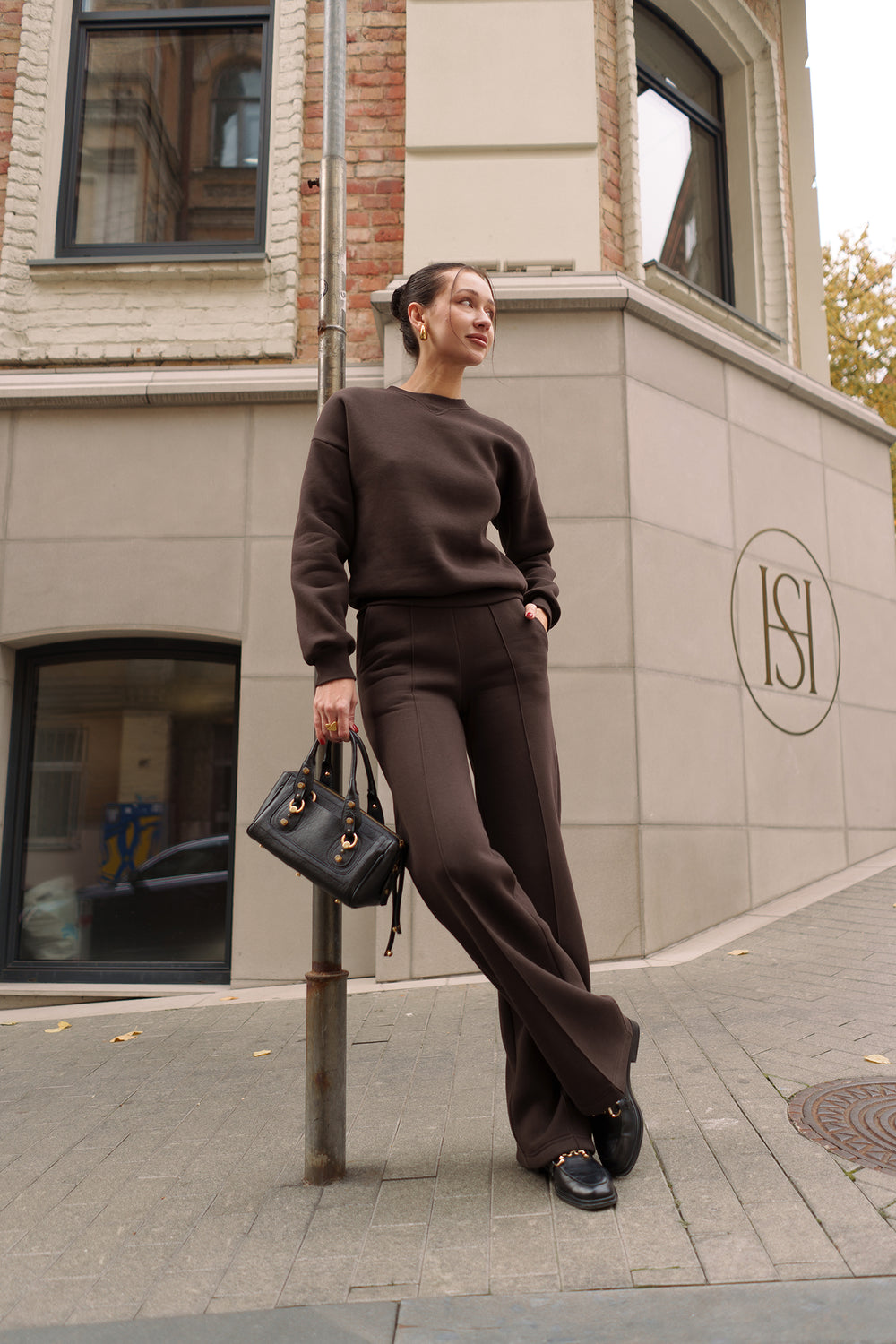 Chocolate Sweatshirt & Palazzo Set