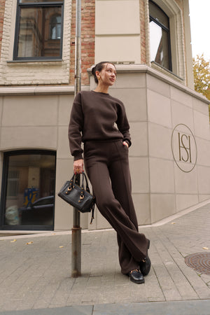 Chocolate Sweatshirt & Palazzo Set