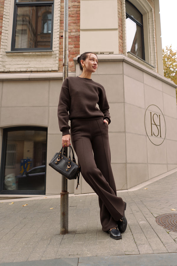 Chocolate Sweatshirt & Palazzo Set