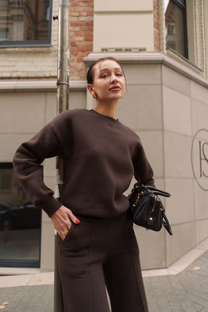Chocolate Sweatshirt & Palazzo Set