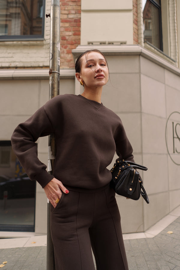 Chocolate Sweatshirt & Palazzo Set