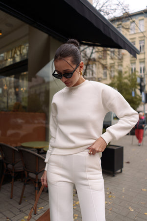Ivory Sweatshirt & Palazzo Set