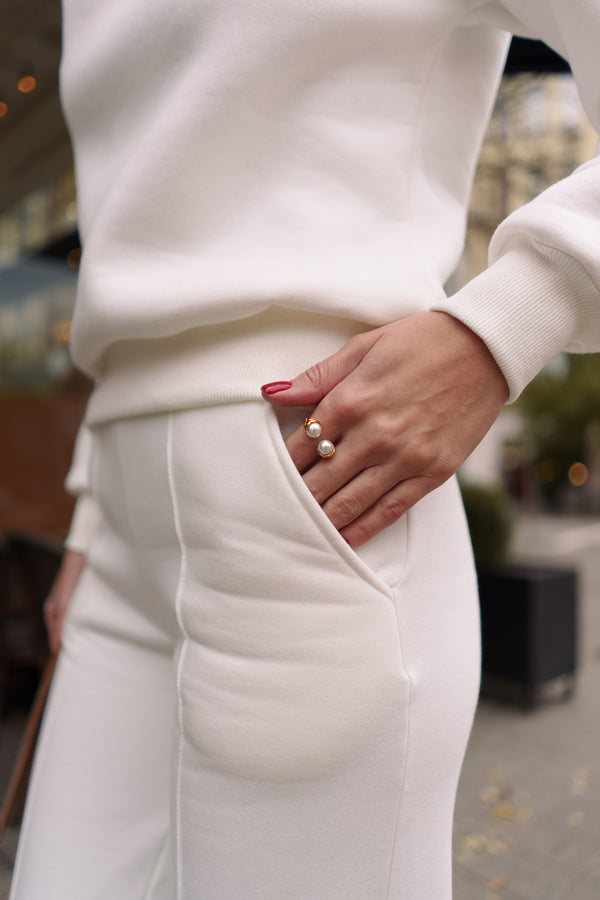 Ivory Sweatshirt & Palazzo Set