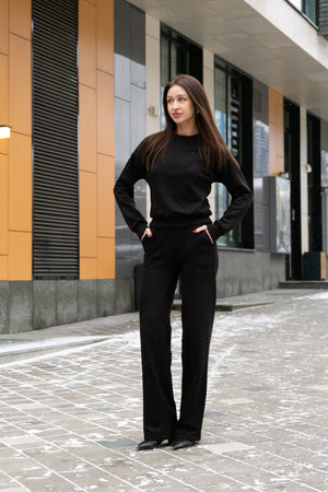 Black Sweatshirt & Palazzo Set