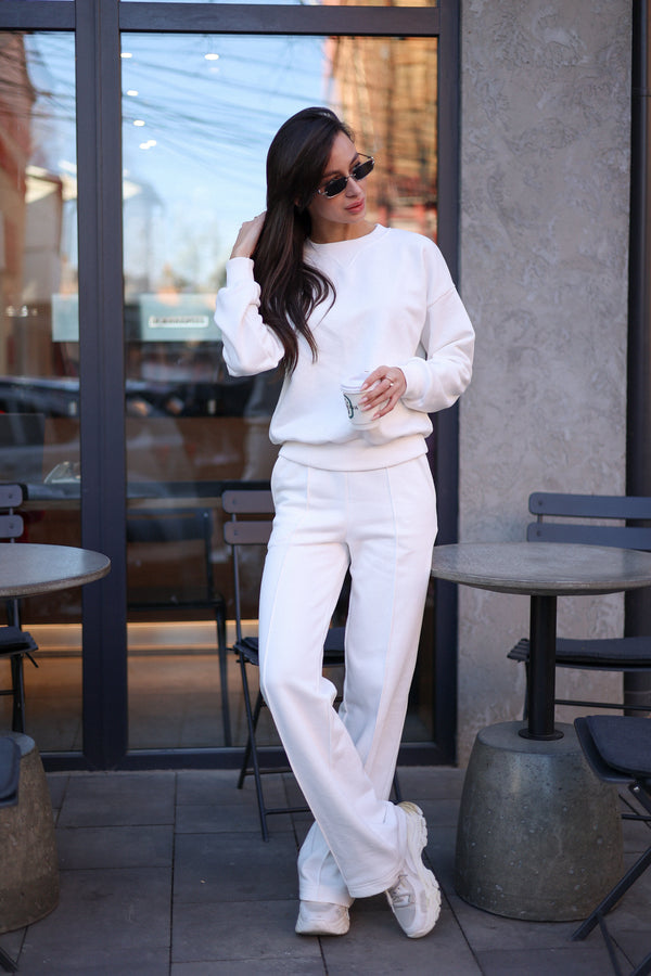 Ivory Sweatshirt & Palazzo Set