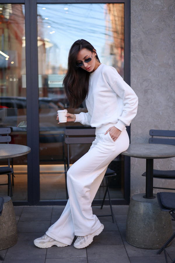 Ivory Sweatshirt & Palazzo Set