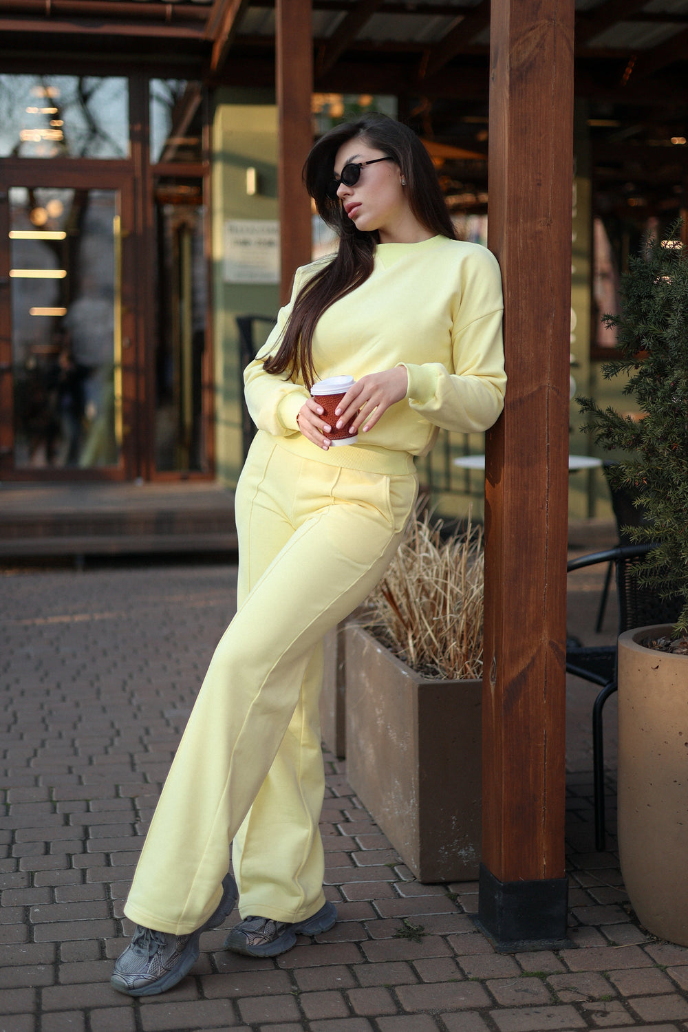 Yellowe Sweatshirt & Palazzo Set