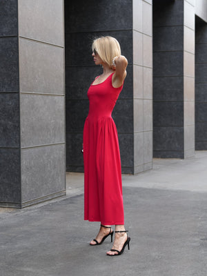 Charlotta red maxi