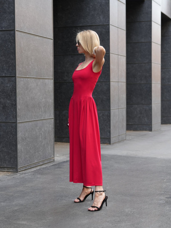 Charlotta red maxi