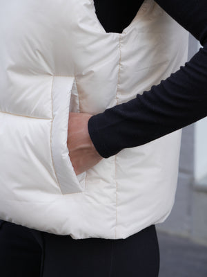 Quilted Puffer Vest - Ivory