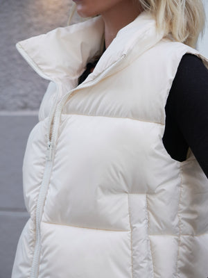 Quilted Puffer Vest - Ivory