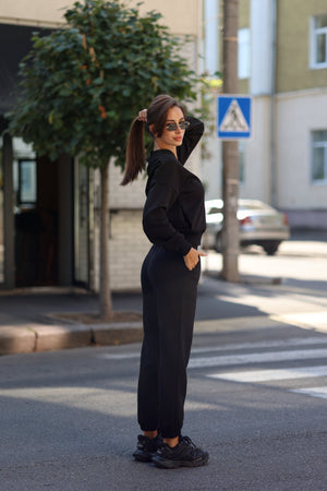 Black Bomber & Jogger Set