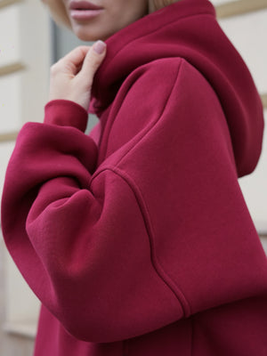Oversized Hoodie & Jogger Set Cosmi (Bordo)