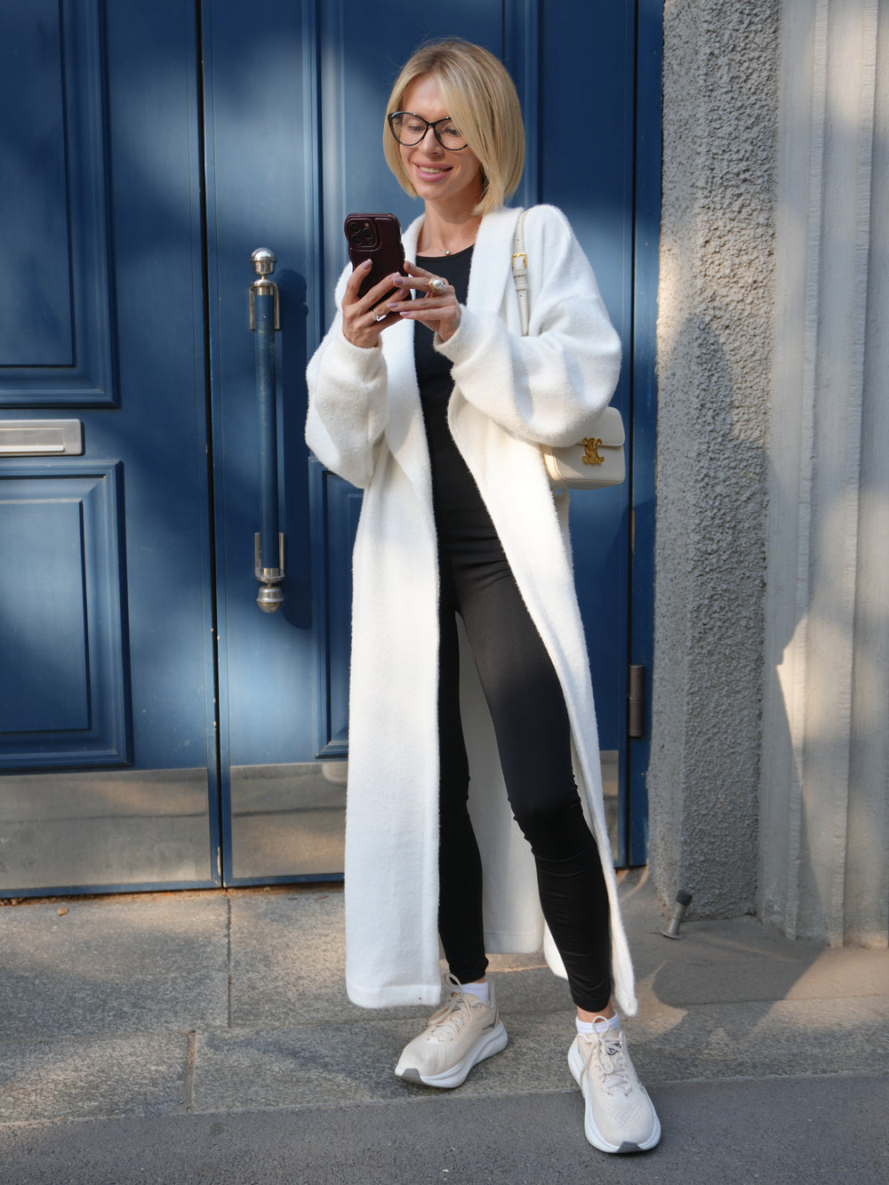 Long Cardigan Angora Wool Milk