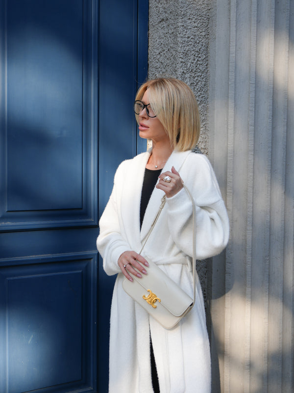 Long Cardigan Angora Wool Milk
