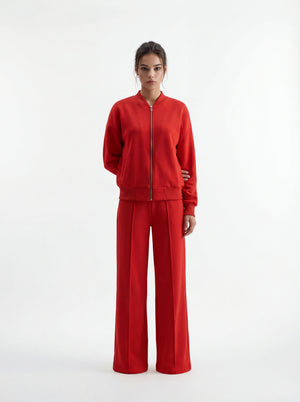 Red Bomber & Palazzo Set