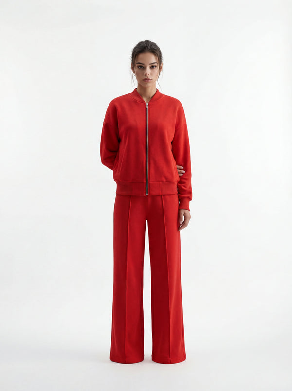Red Bomber & Palazzo Set