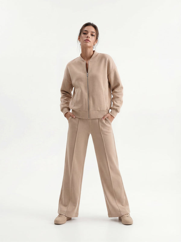 Beige Bomber & Palazzo Set