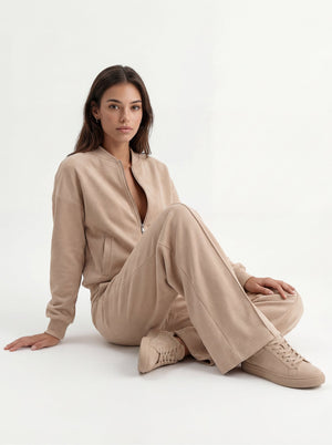 Beige Bomber & Palazzo Set
