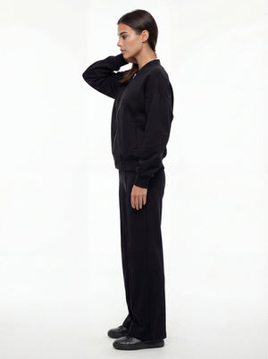 Black Bomber & Palazzo Set