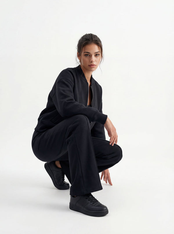 Black Bomber & Palazzo Set