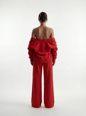 Red Bomber & Palazzo Set