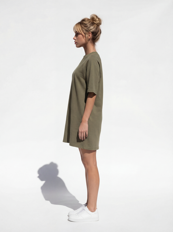 Lea olive T-shirt Dress