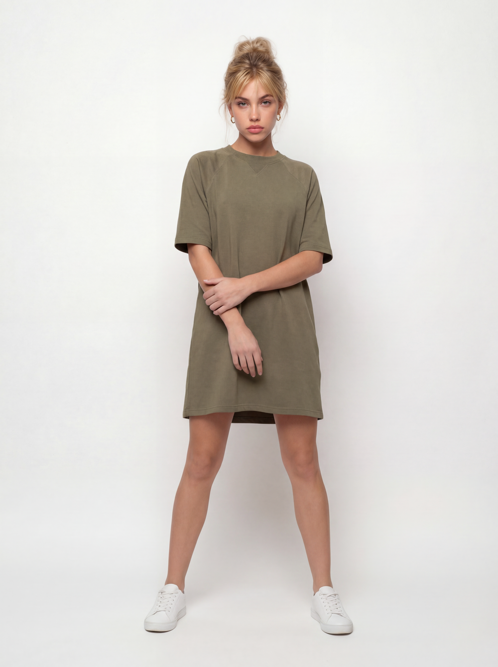Lea olive T-shirt Dress