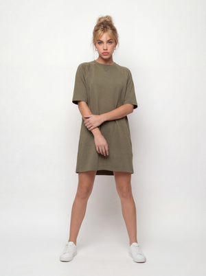 Lea olive T-shirt Dress