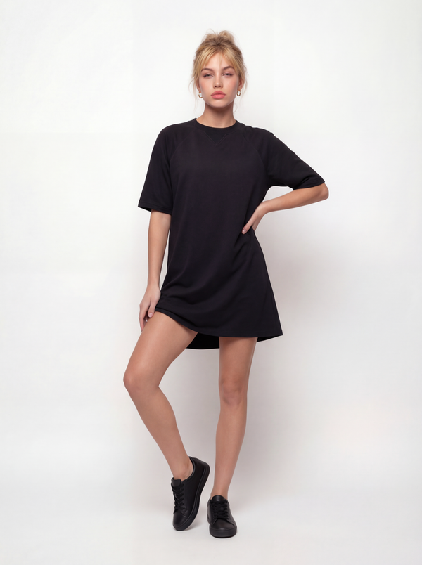 Lea Black T-shirt Dress