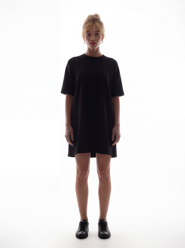 Lea Black T-shirt Dress