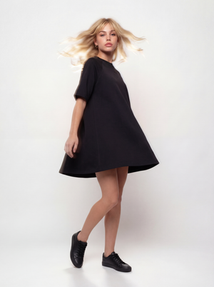 Lea Black T-shirt Dress