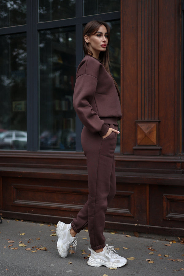 Chocolate Sweatshirt & Jogger Set