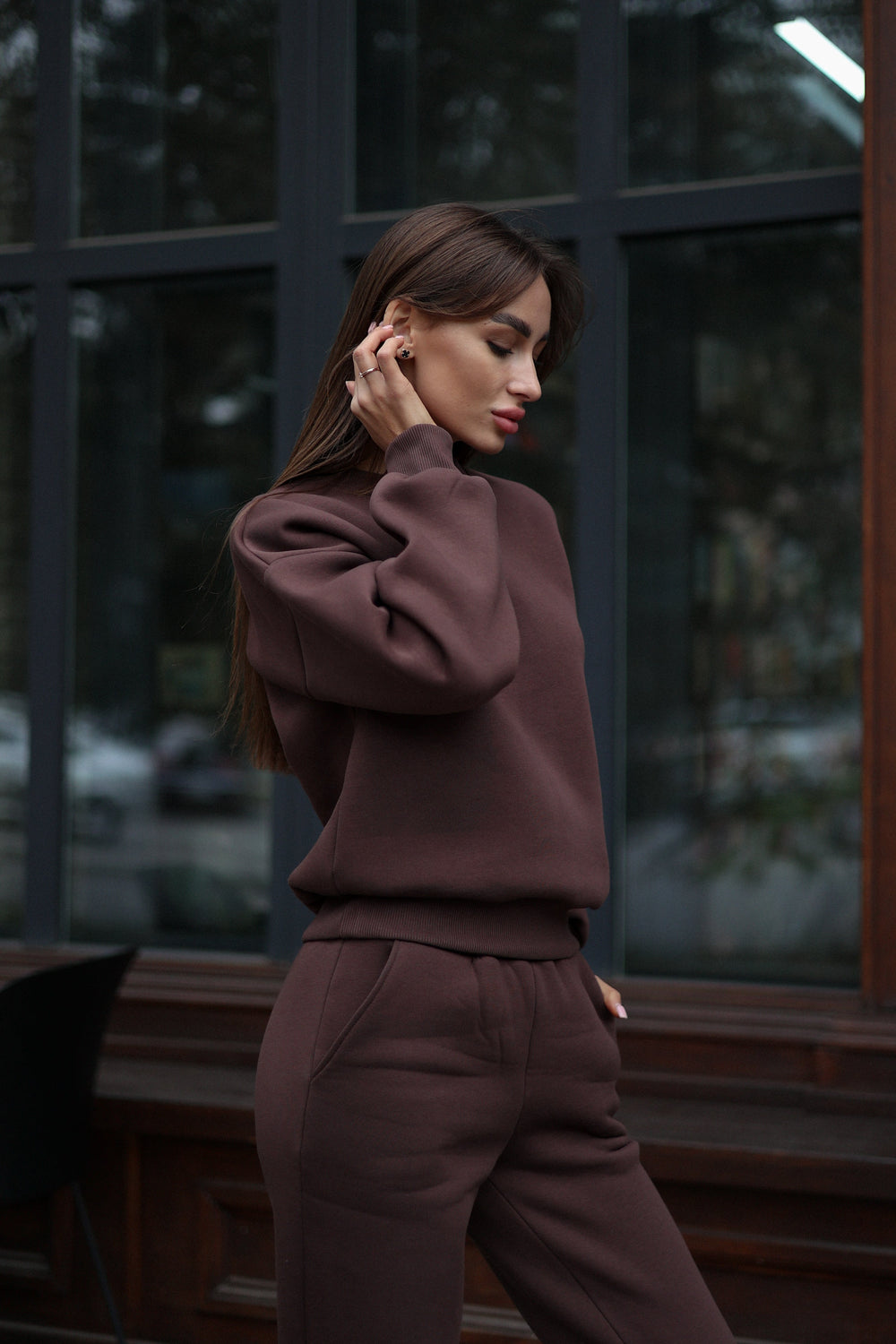 Chocolate Sweatshirt & Jogger Set