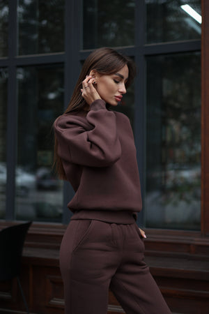 Chocolate Sweatshirt & Jogger Set