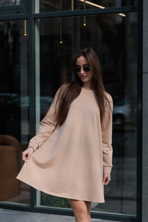 Sofi Beige Mini Dress
