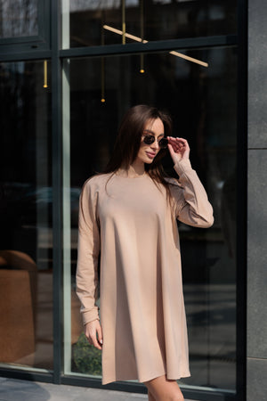 Sofi Beige Mini Dress