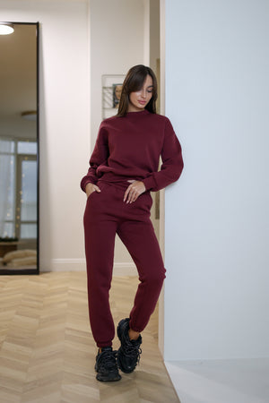 Bordo Sweatshirt & Jogger Set