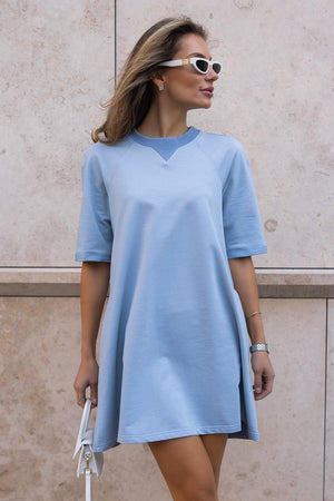 Lea Blue T-shirt Dress