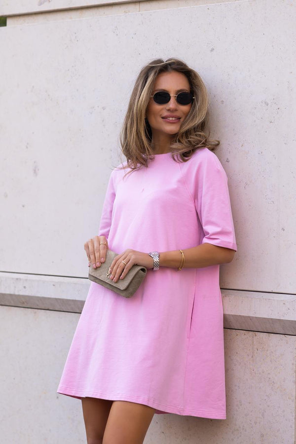 light pink tee shirt dress Hot Pink T-Shirt Dress